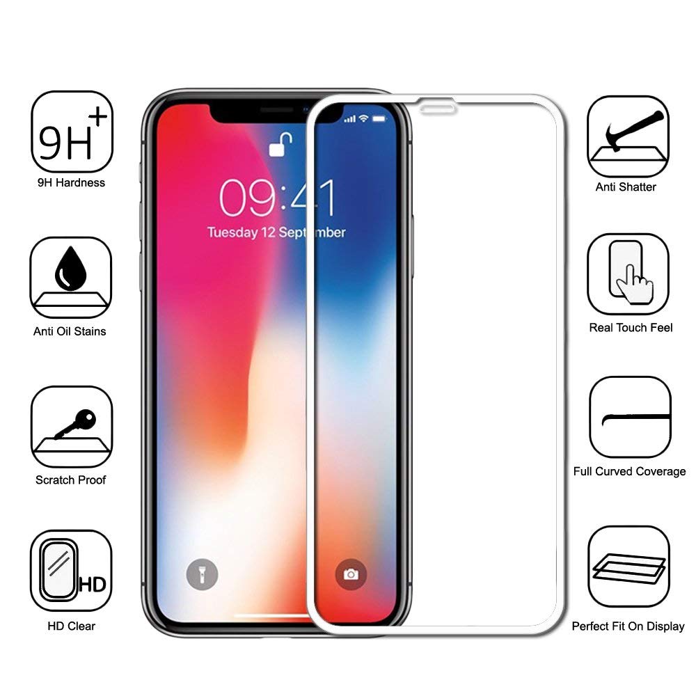 Protecteur d'écran en verre trempé à couverture complète incurvée pour iPhone Xs Max / 11 Pro Max Protecteur d'écran en verre trempé à couverture complète incurvée pour iPhone Xs Max / 11 Pro Max